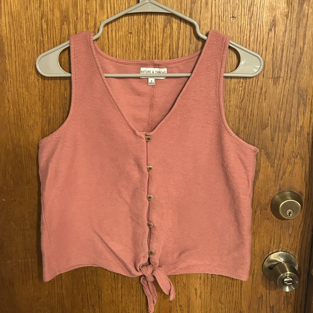 Madewell Button up tie tank top